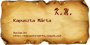 Kapuszta Márta névjegykártya