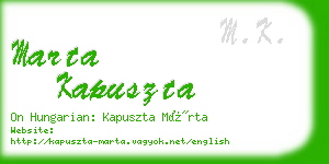 marta kapuszta business card